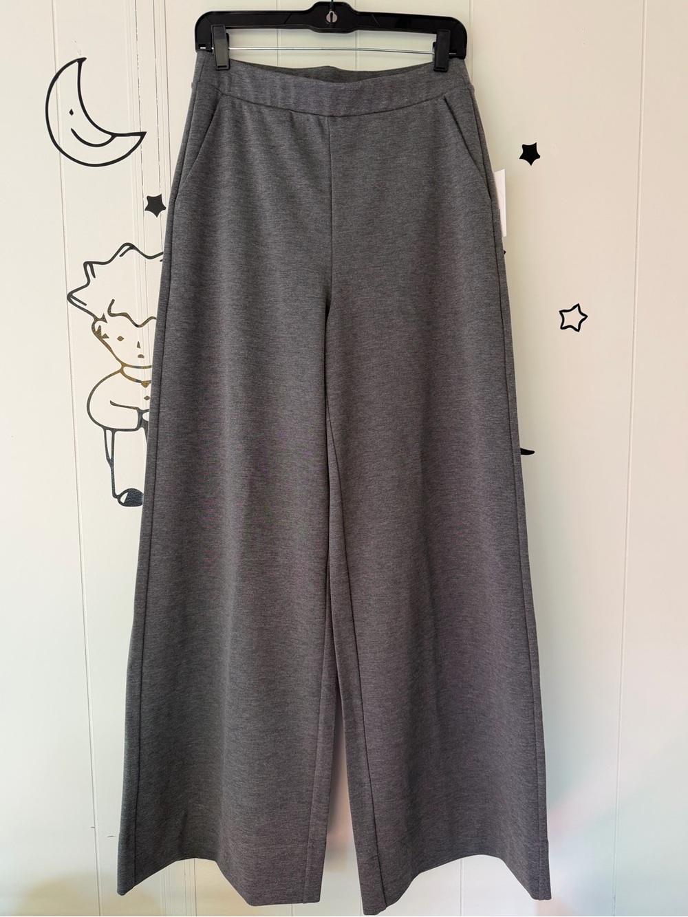 Leze the Label Clementine Pant.
Wide-Leg Gray Knit Pants